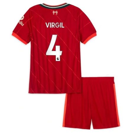 Camisola Liverpool Virgil van Dijk 4 Criança Equipamento Principal 2021-22